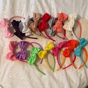 15 Colorful Bow Headbands Set